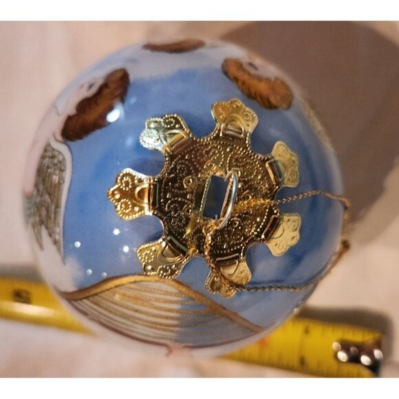 Pier One Cherub Christmas Ornament glass ball Purple Box Vtg 2002 celestial - Picture 7 of 8